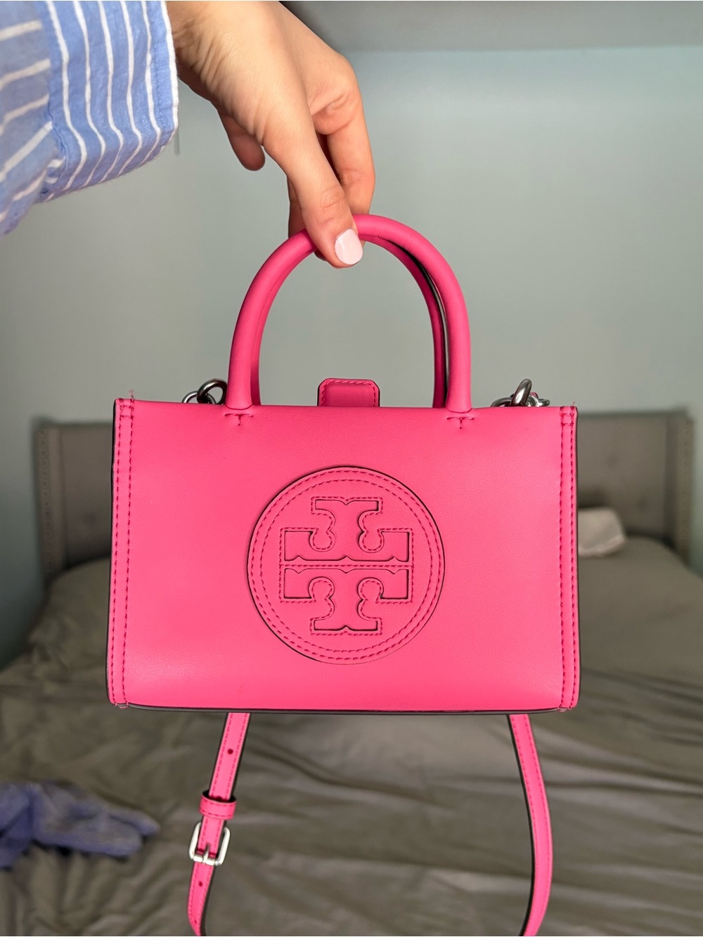 Tory Burch Pink Mini Ella Tote - Picture 5 of 6